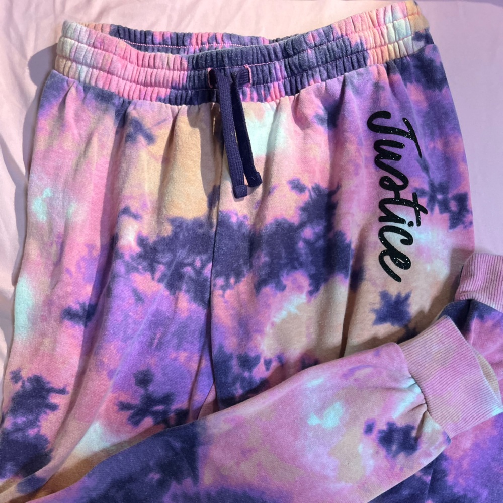 Justice Tie-Dye Joggers - Pink & Purple